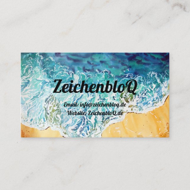 Ocean Waves on Beach Carte de visite (Devant)