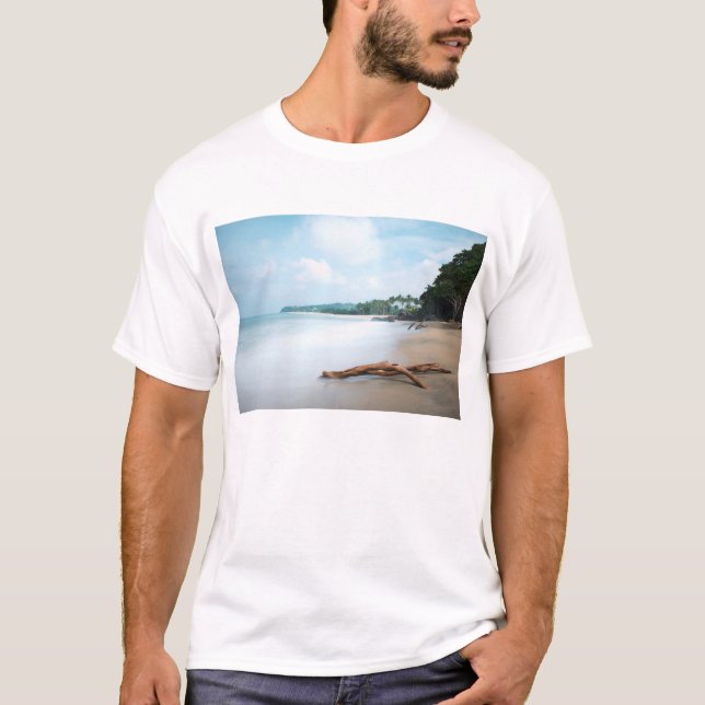 Ocean Waves On Sandy Beach T-Shirt (Front)