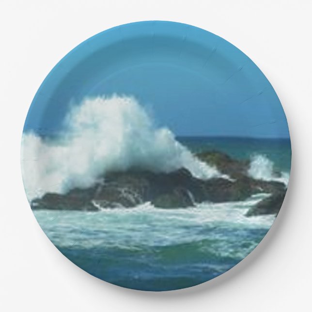 Ocean Waves Paper Plate (Front)