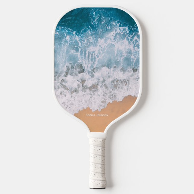 Ocean Waves personalized Pickleball Paddle (Front)
