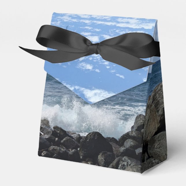 Ocean Waves photo Favor Box (Front Side)