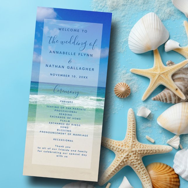 Ocean Waves Photography Beach Wedding Programme (Créateur téléchargé)