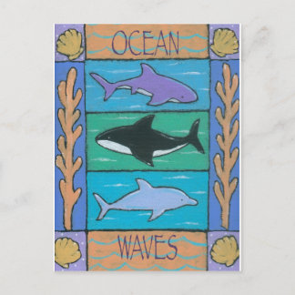 ocean waves postcard