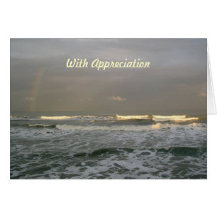 Ocean Waves Rainbow Pastor Appreciation Card