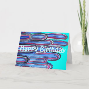 Ocean Waves retro Happy Birthday Card