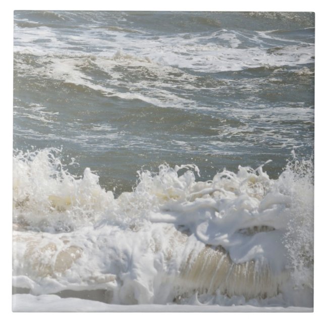 Ocean waves ripples Ceramic Tile (Front)