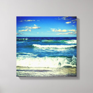 Ocean Waves Rolling Into Shore Canvas Wrap` Print