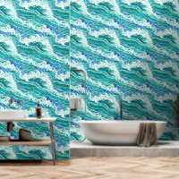 Ocean waves rolling sea coastal pattern beach