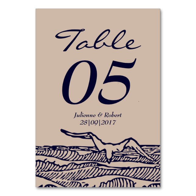 Ocean Waves Rustic Beach - Carte de table de maria (Par défaut)