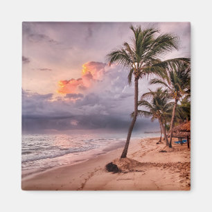 Ocean Waves Sandy Beach Sunset Magnet