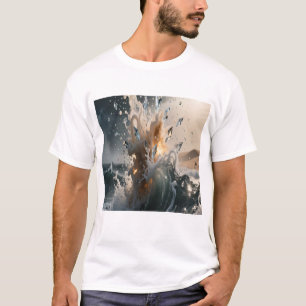 Ocean Waves & Sea Foam Graphic T-Shirt for Men