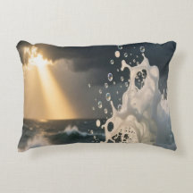 Ocean Waves & Sea Foam Throw Pillow Cover