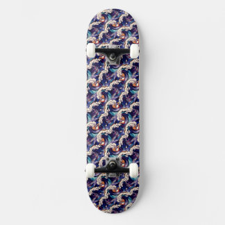 Ocean Waves Sea Japanese Abstract Pattern Skateboard