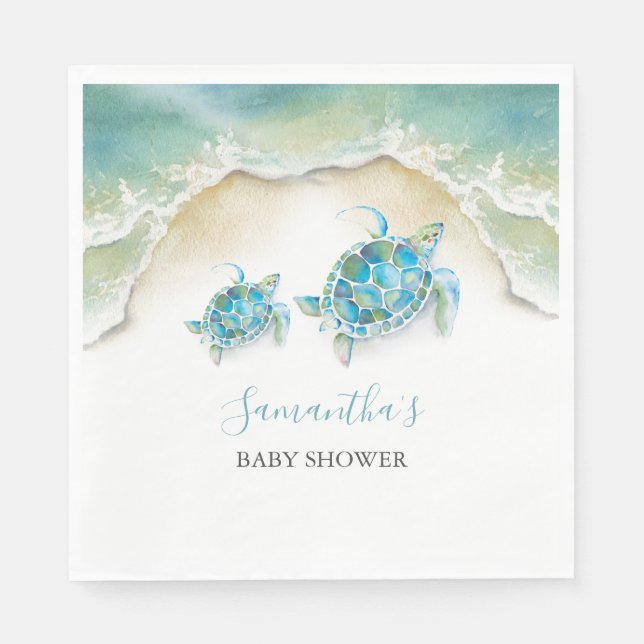 Ocean Waves Sea Turtle Paper  Napkin (Front)