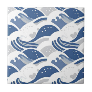 Ocean Waves Seamless Pattern Tile