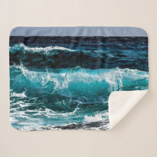 OCEAN WAVES SHERPA BLANKET