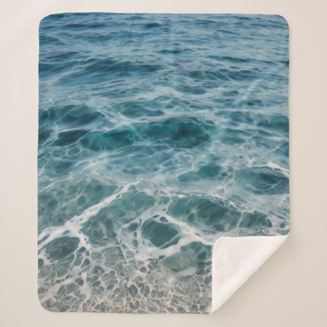 Ocean Waves Sherpa Blanket (Front)