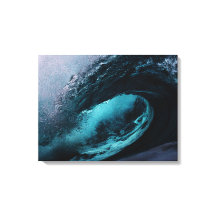 Ocean waves stretched canvas print