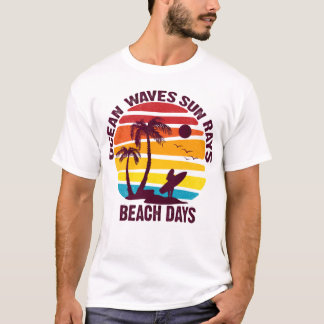 ocean waves sun rays beach days funny meme gift T-Shirt