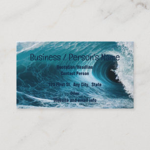 Ocean Waves Surf Curl Sea Water Beach Surfing Business Card