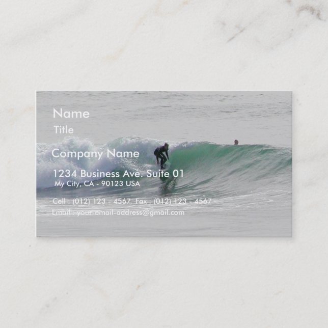 Ocean Waves Surfing Surfers Business Card (Front)