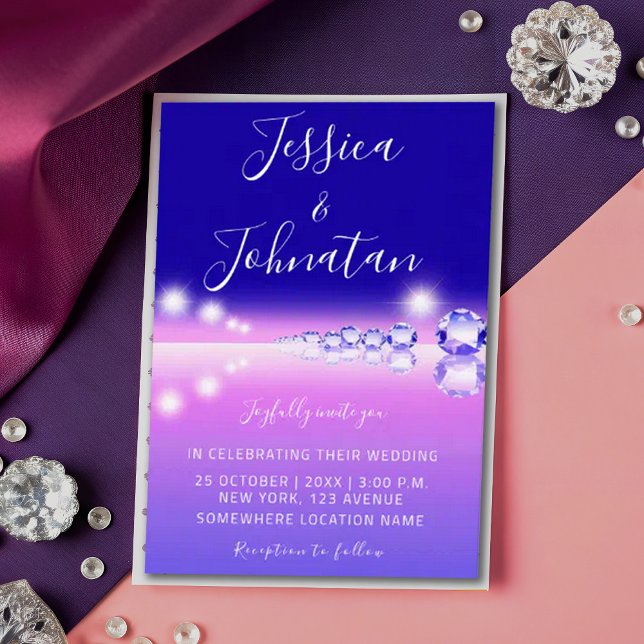Ocean Waves Trendy Jewerly Summer Wedding Invitation (Creator Uploaded)
