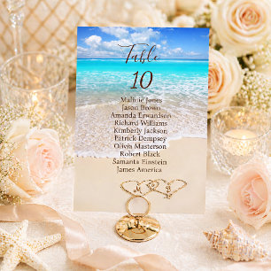 Ocean Waves Tropical Beach Seating Chart Card