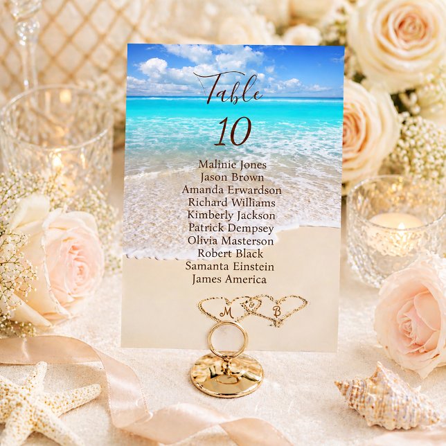 Ocean Waves Tropical Beach Seating Chart Card (Creator Uploaded)