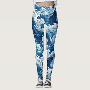 Ocean Waves Water Element Leggings