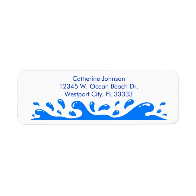 Ocean Waves Water Splash Personalized Company Blue (Front)