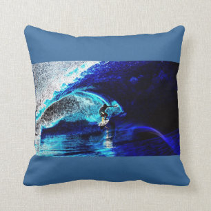 ocean waves water sports I love surfing surfer Throw Pillow