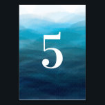 Ocean Waves Watercolor Wedding Table Number Cards<br><div class="desc">Modern. Elegant. This stationary suite uses clean lines,  classic typefaces,  and a blue waves watercolor painting to create an elegant look for your special day. Please customize with the numbers you need,  and add to your cart one card at a time.</div>