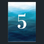 Ocean Waves Watercolor Wedding Table Number Cards<br><div class="desc">Modern. Elegant. This stationary suite uses clean lines,  classic typefaces,  and a blue waves watercolor painting to create an elegant look for your special day. Please customize with the numbers you need,  and add to your cart one card at a time.</div>
