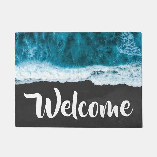 ocean waves welcome doormat (Front)