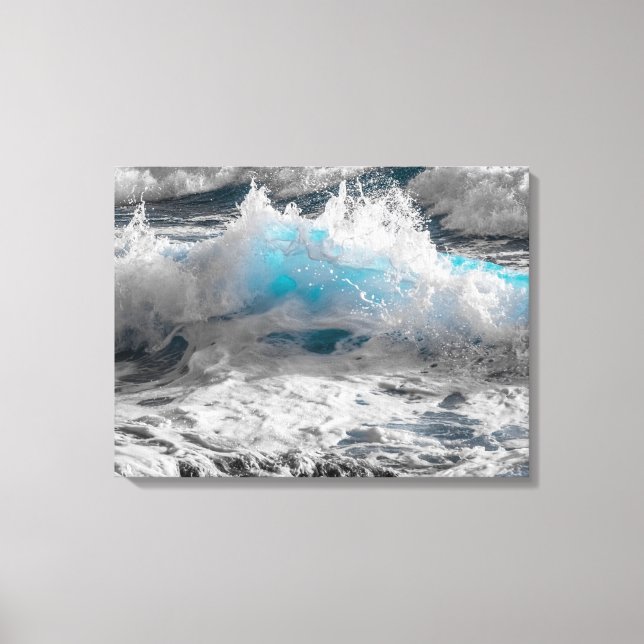 ocean waves wrapped canvas (Front)