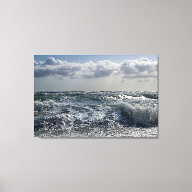 ocean waves wrapped canvas (Front)