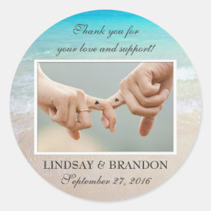 Ocean Wedding Photo Thank You Favour Labels