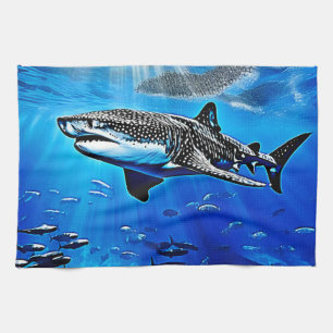 Ocean Whale Shark Giant Swimming Kitchen Towel