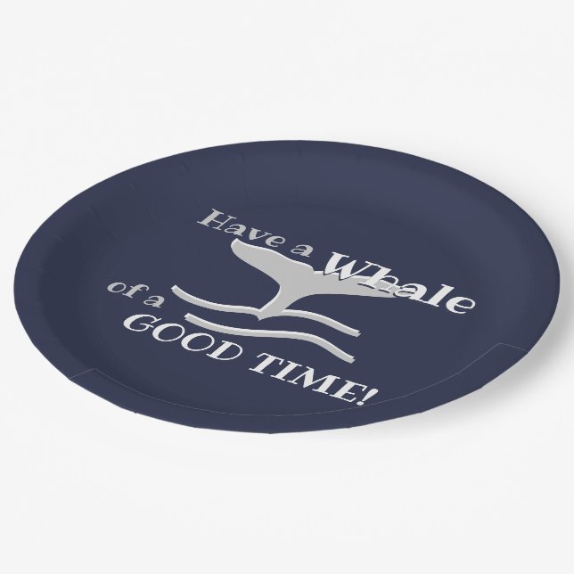 Ocean Whale's Tale of a Good Time Paper Plate (Angled)