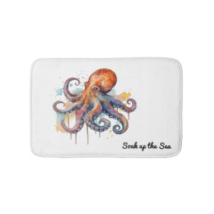Ocean Whimsy: Colourful Octopus Bath Mat