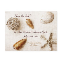 ocean whisper - elegant seashells save the date