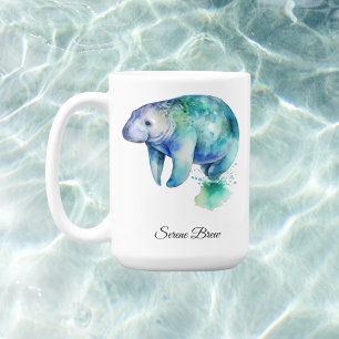 Ocean Whisper Manatee, custom Coffee Mug