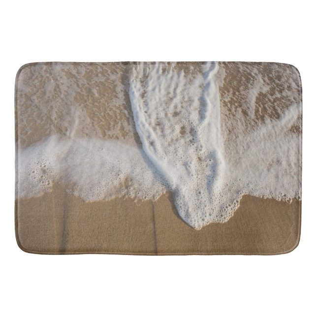Ocean Whitewash on Beach Bathroom Mat (Front)