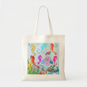 Ocean Wonder Seahorses And Corals Splendour   Tote Bag