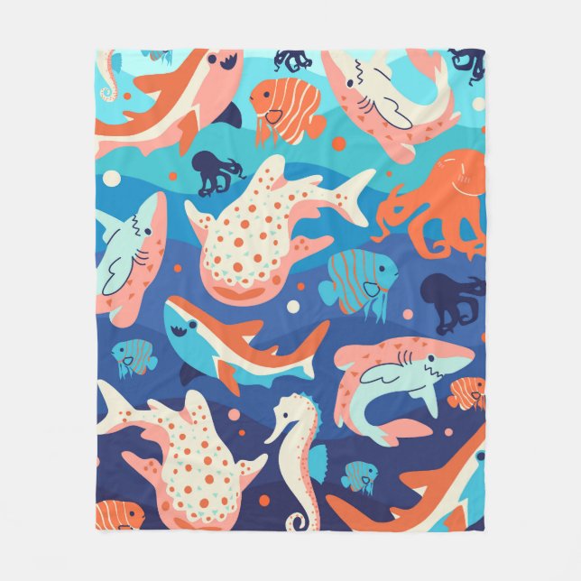 Ocean Wonders Fleece Blanket (Front)