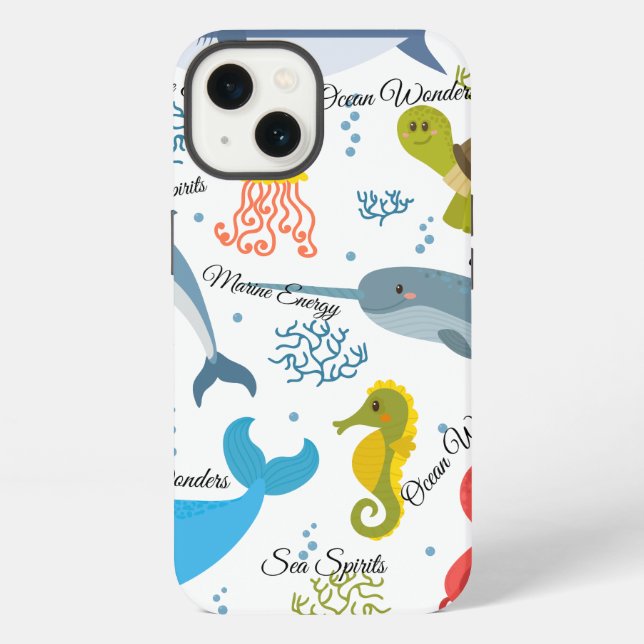 Ocean Wonders Sea Life Ocean Creatures Pattern  iPhone Case (Back)