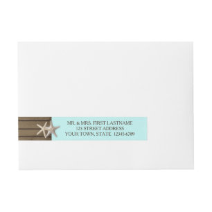 Ocean Wood and Starfish Wraparound Address Label