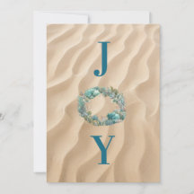 Ocean Wreath JOY Christmas card
