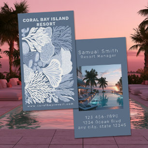 Oceanfront Hotel / Resort Coral Design Business Card