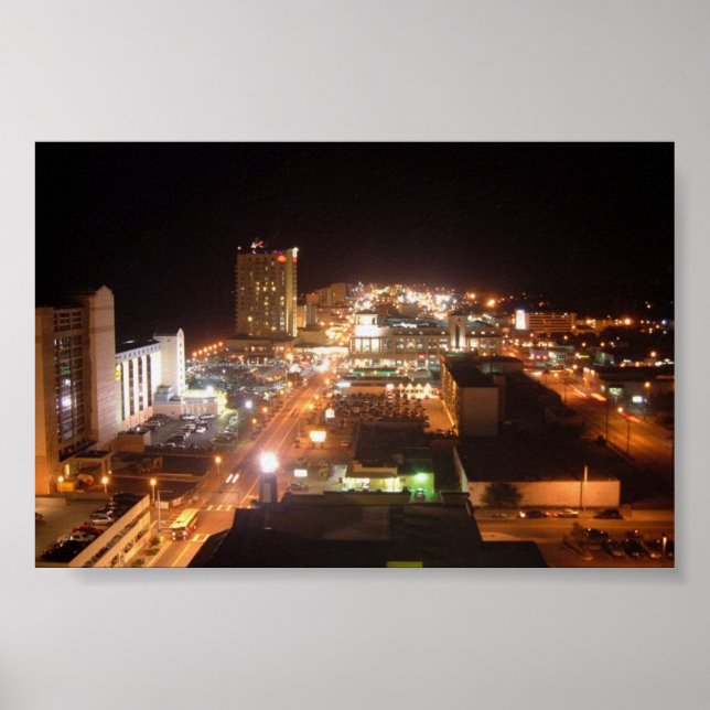 Oceanfront Nightlife Poster (Front)